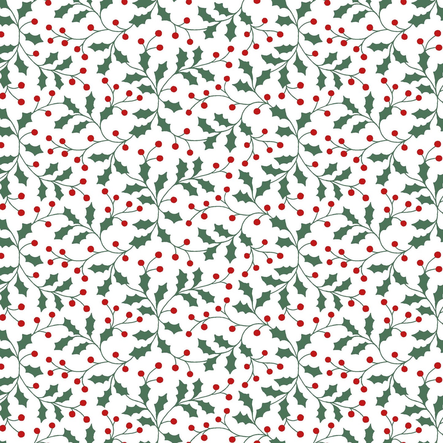 Merry Mix Holly and Berries Fabric by the Yard | Maywood Studios Christmas Cotton Fabric