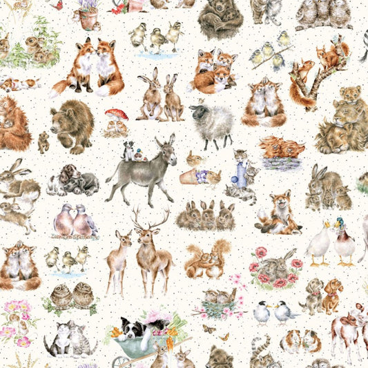 Together Is Better Packed Animals Fabric by the Yard | Maywood Studios