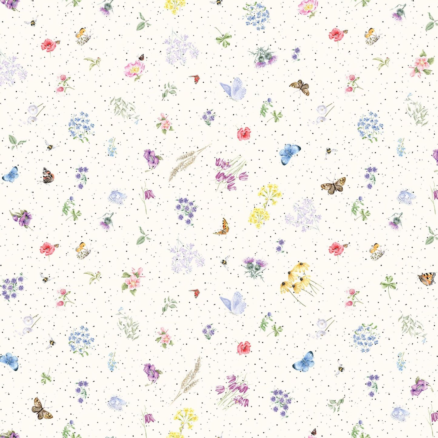 Together Is Better Flowers and Butterflies Fabric by the Yard | Maywood Studios