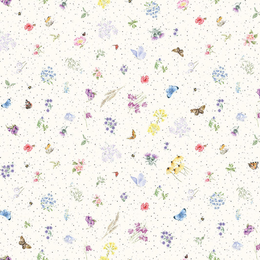 Together Is Better Flowers and Butterflies Fabric by the Yard | Maywood Studios