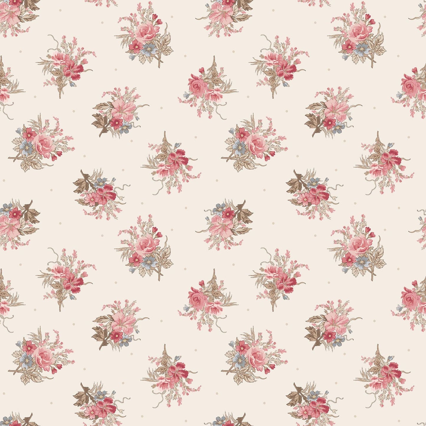 Meadow Blush Small Bouquet Fabric by the Yard | Maywood Studios Floral Cotton