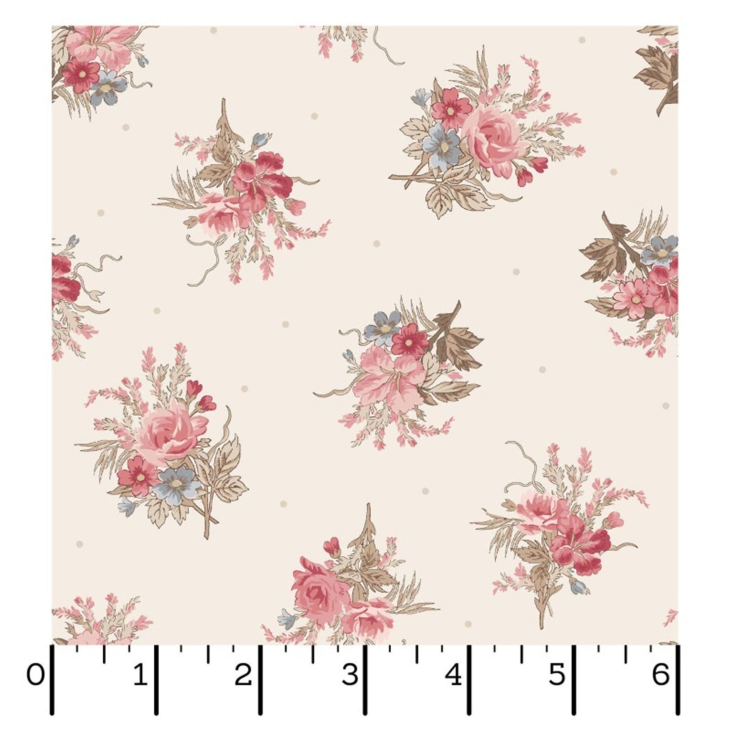 Meadow Blush Small Bouquet Fabric by the Yard | Maywood Studios Floral Cotton