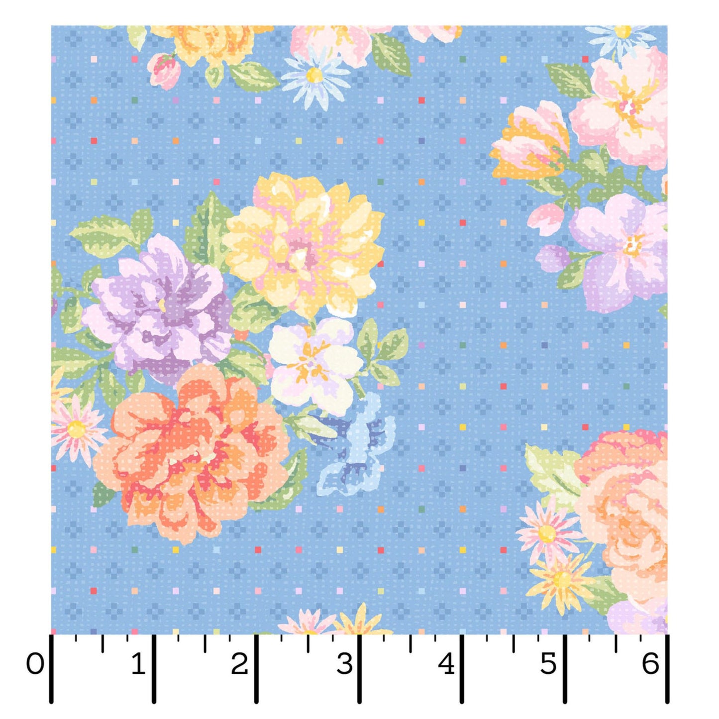 Maywood Gathering Sun Bouquet Blue Multi Quilting Cotton Fabric