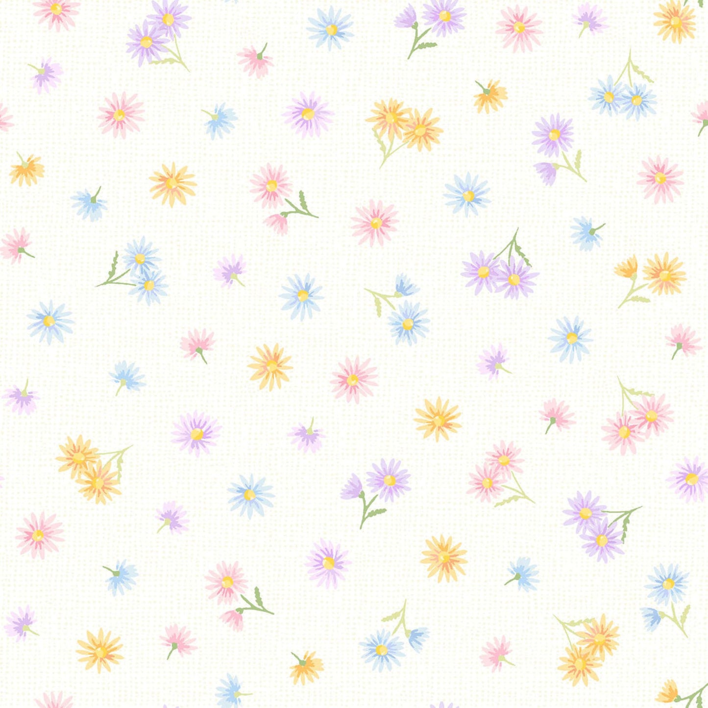 Maywood Gathering Sun Tossed Floral White Quilting Cotton Fabric
