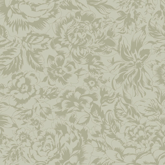 Maywood Studio La Fleur Flannel – Tonal Floral Sage Green | 100% Cotton Flannel Blender Fabric