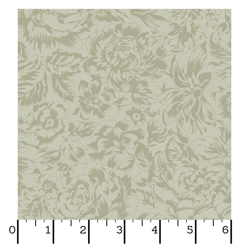 Maywood Studio La Fleur Flannel – Tonal Floral Sage Green | 100% Cotton Flannel Blender Fabric