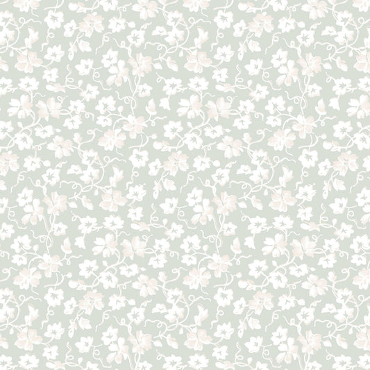 Maywood Studio La Fleur Flannel – Packed Ditsy Pale Sage Green | 100% Cotton Flannel Blender Fabric