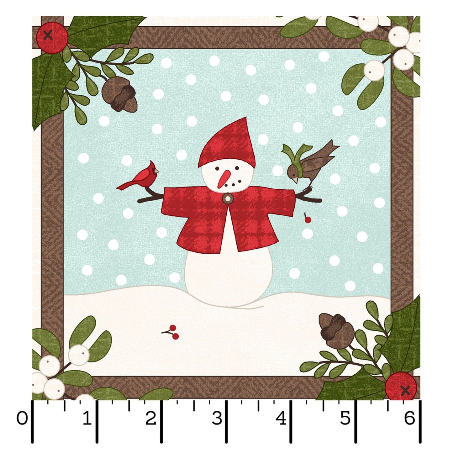 Snowtop Mountain Flannel Frames Cream Fabric | Maywood Studio Winter Woodland Flannel