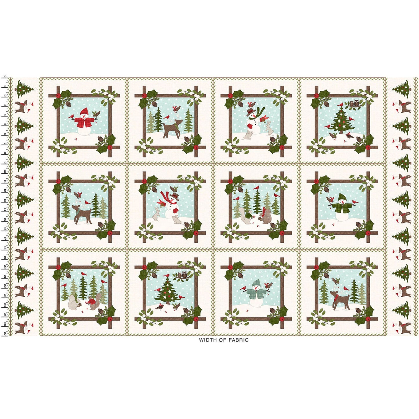 Snowtop Mountain Flannel Frames Cream Fabric | Maywood Studio Winter Woodland Flannel