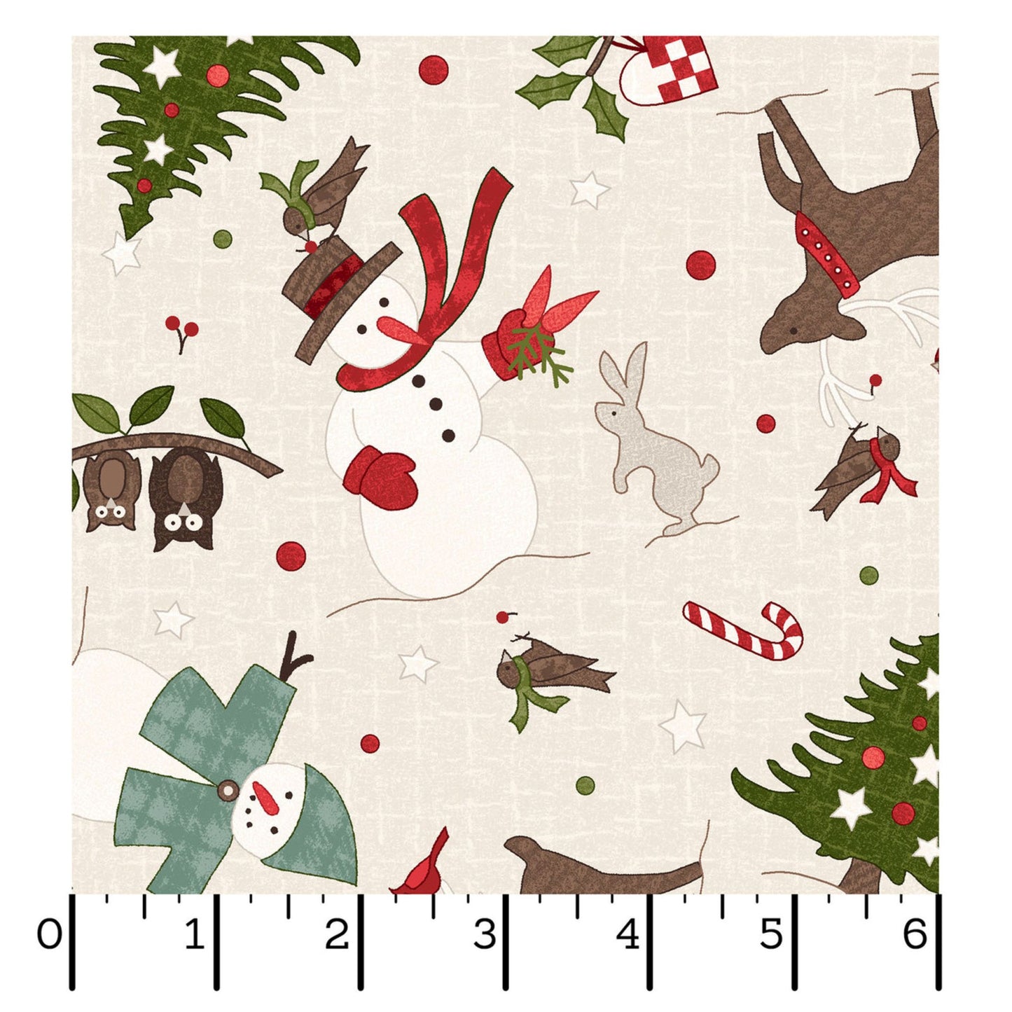 Snowtop Mountain Flannel Christmas Toss Cream Fabric | Maywood Studio Holiday Flannel