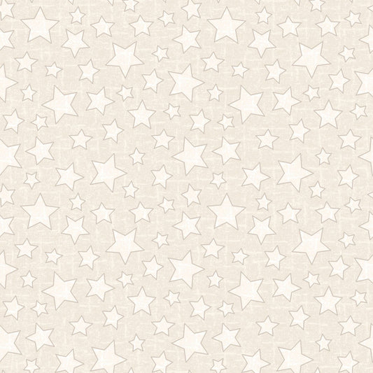 Snowtop Mountain Flannel Stars Cream Fabric | Maywood Studio Star Flannel by the Yard