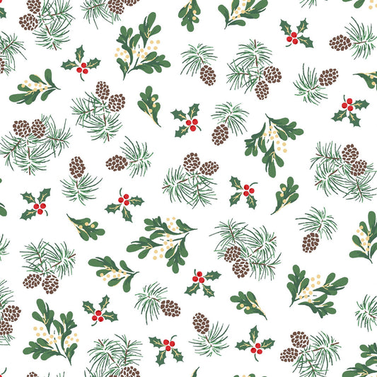Merry Mix Evergreen Metallic Fabric by the Yard | Maywood Studios Christmas Cotton Fabric