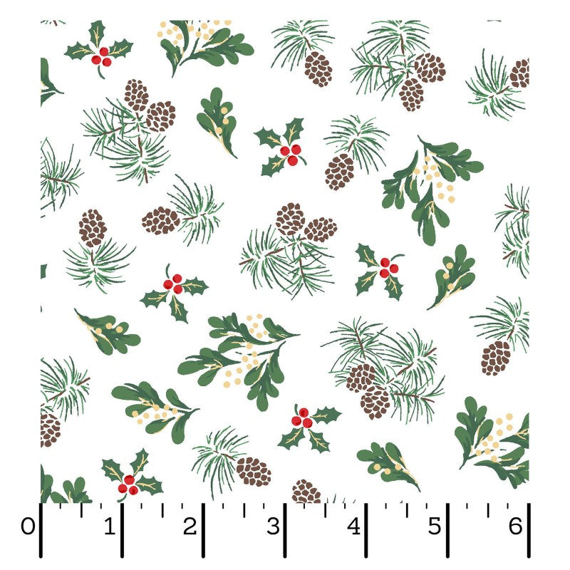 Merry Mix Evergreen Metallic Fabric by the Yard | Maywood Studios Christmas Cotton Fabric