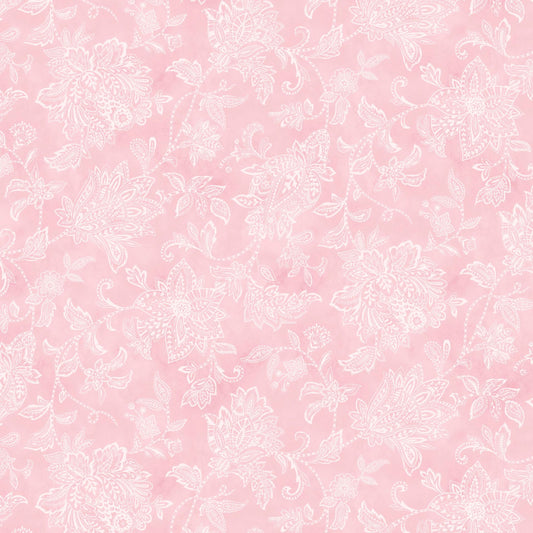 P&B Textiles Yours Truly Tonal Floral Quilting Cotton Fabric – Pink Floral