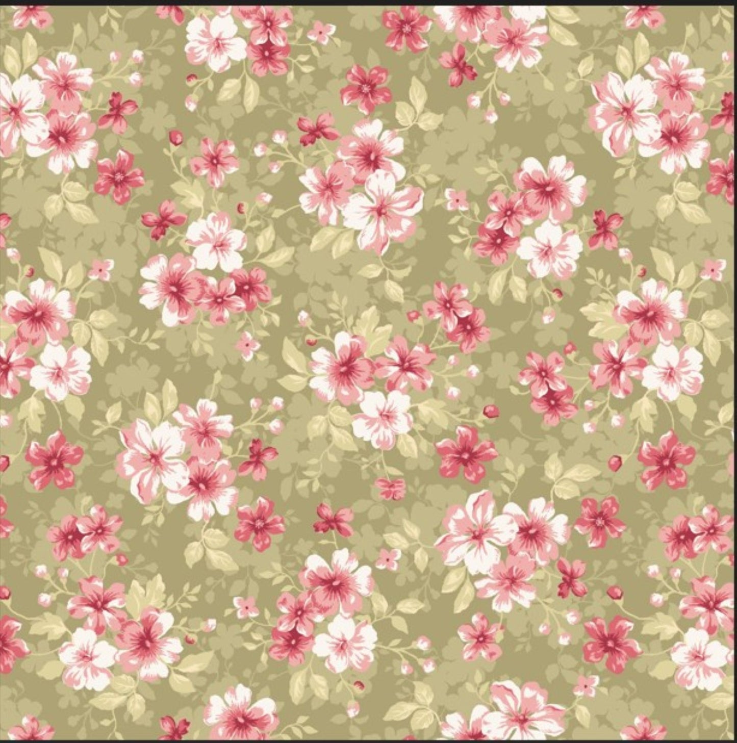 Elizabeth Floral Bouquet Toss Fabric, Vintage Floral Cotton by the Yard