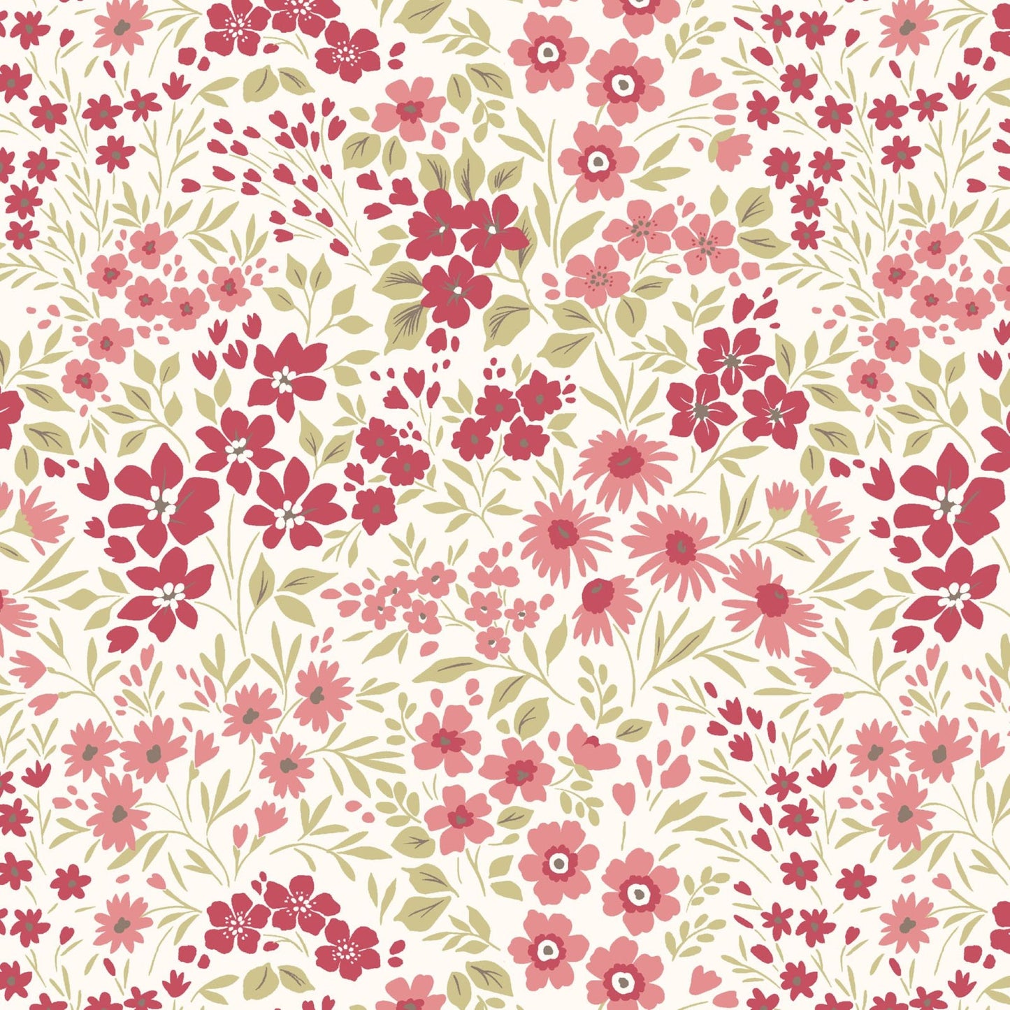 Pink Floral Cotton Fabric – Elizabeth All Over Floral | Studio E Fabrics