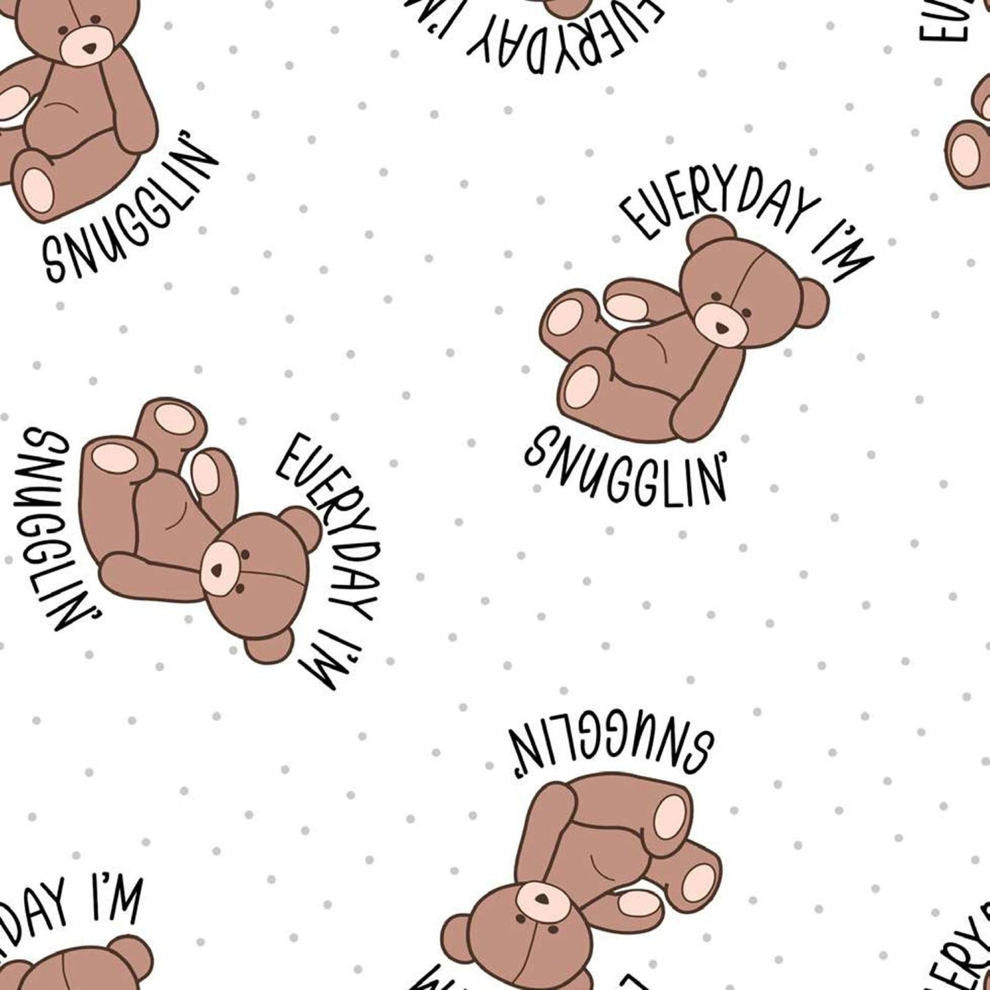 Snuggling Teddy Bear Flannel Fabric by Springs Creative
