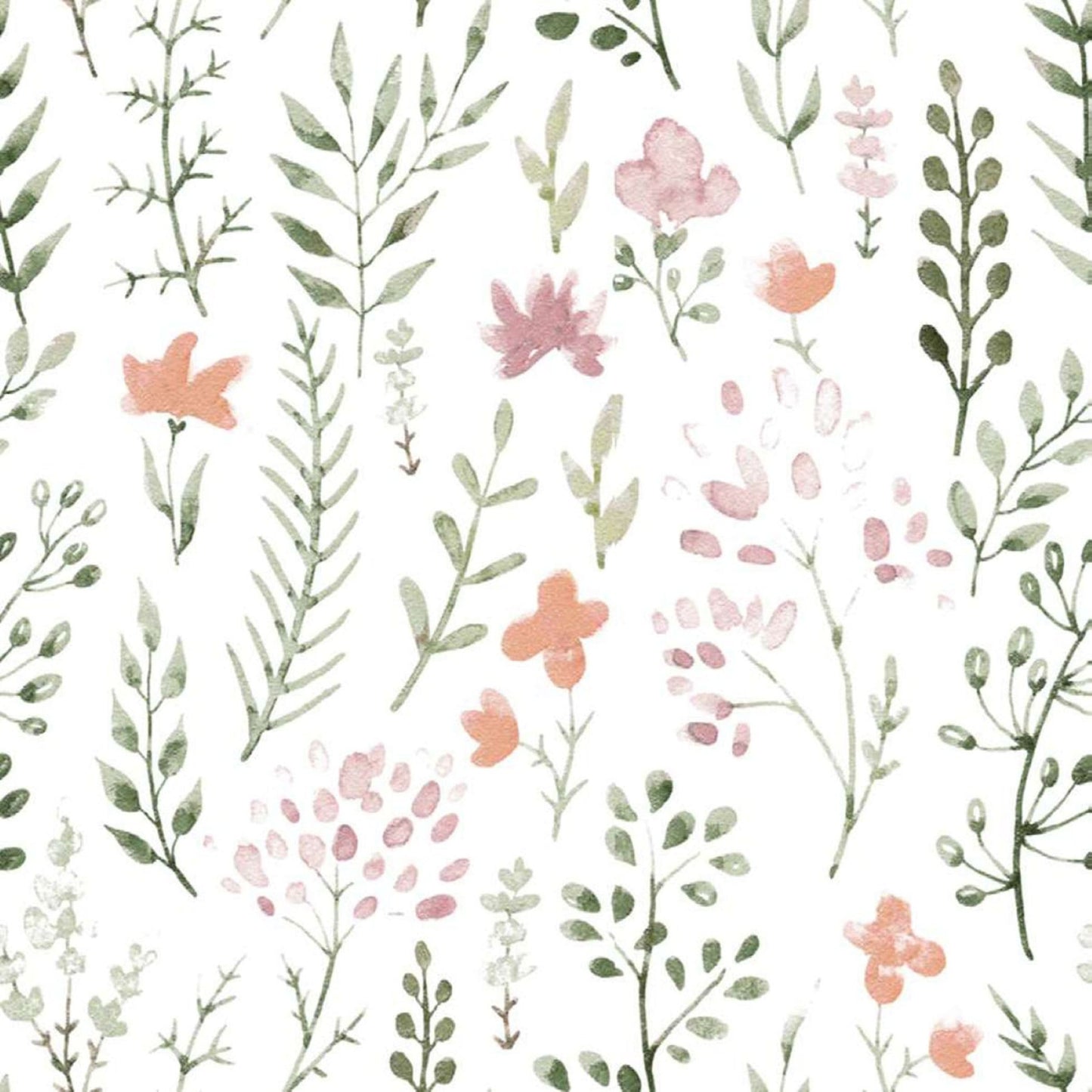 Watercolor Foliage Flannel Fabric by Springs Creative – Woodland Nursery Baby Quilt Fabric