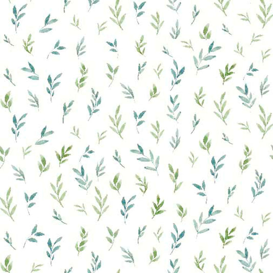 Intriguing Mushrooms | Tiny Leaves - Cotton | By The Yard
