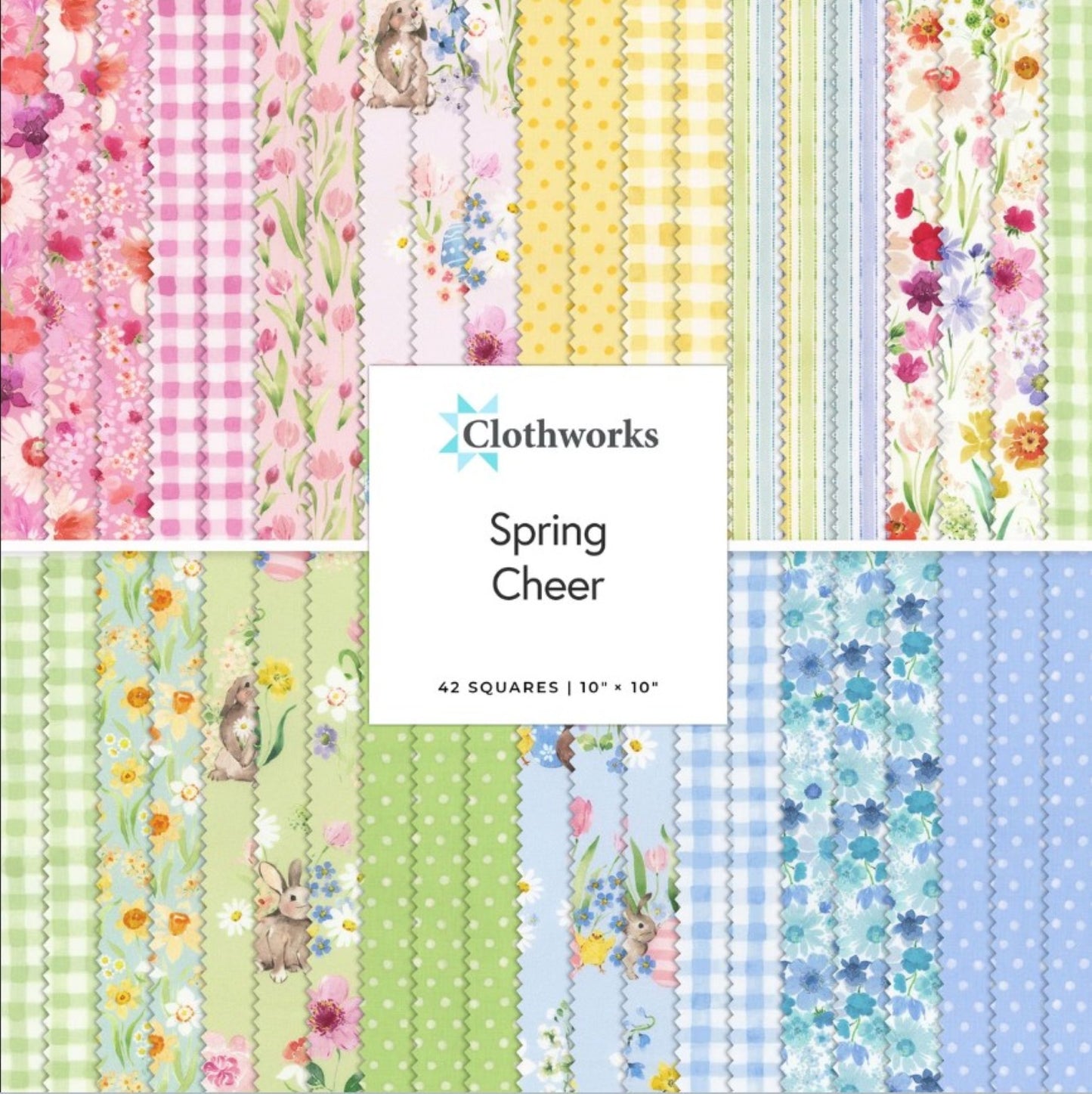 Spring Cheer Precut Pack by Clothworks | 10” Fabric Squares