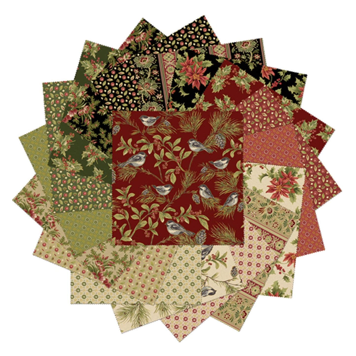 Benartex Christmas At Home 10 Inch Precut Cotton Fabric Squares – 42 Pieces