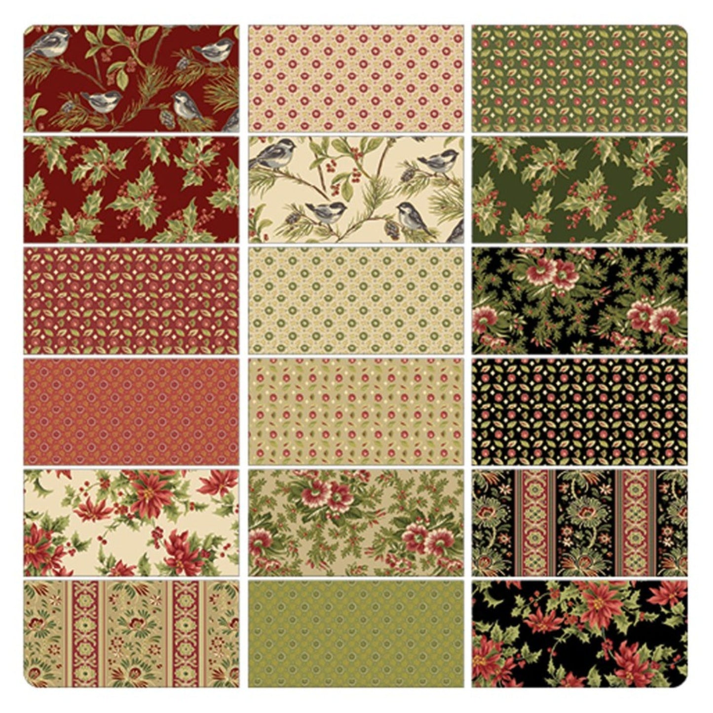 Benartex Christmas At Home 10 Inch Precut Cotton Fabric Squares – 42 Pieces