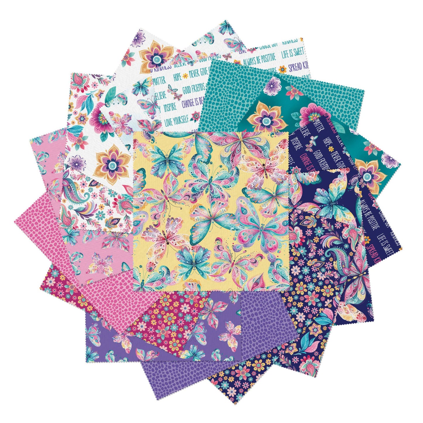 Benartex Faith and Grace 10" Precut Fabric Squares – 42 Piece Layer Cake