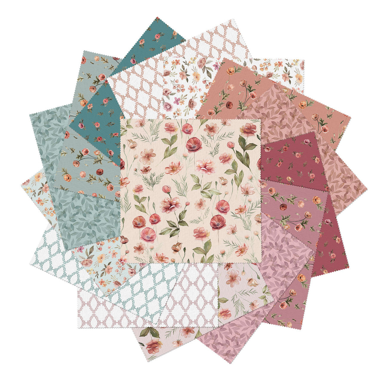 Benartex Garden of Affection 10" Precut Fabric Squares | 42 Piece Premium Cotton Quilting Bundle