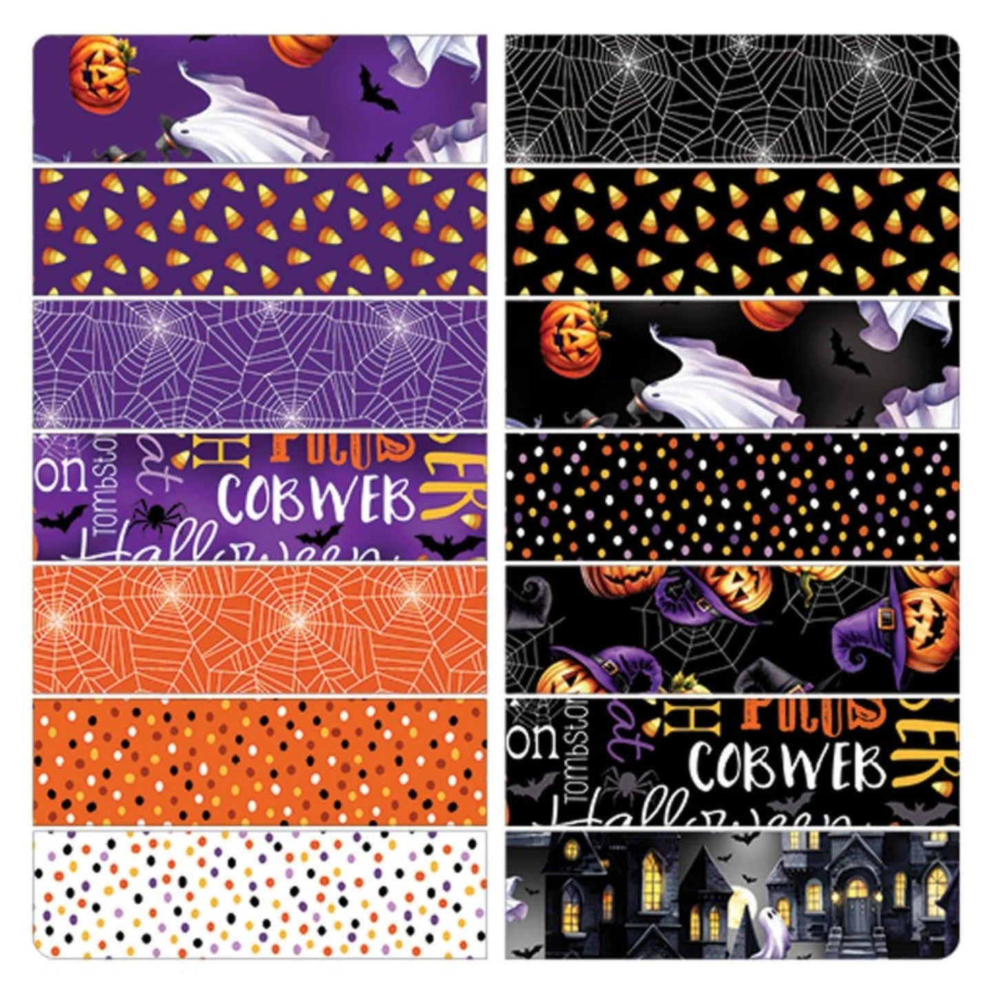 Ghostly Soiree 10 Inch Precut Fabric Squares | Benartex Halloween Layer Cake Bundle
