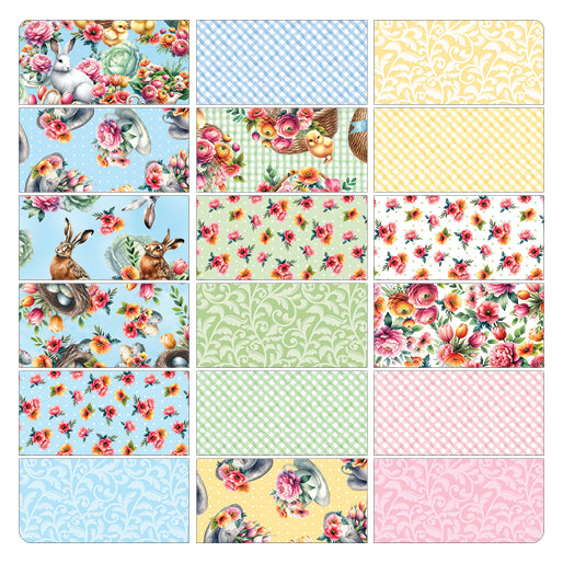 Benartex Garden Tea 10” Precut Cotton Fabric Squares – 42 Piece Bundle