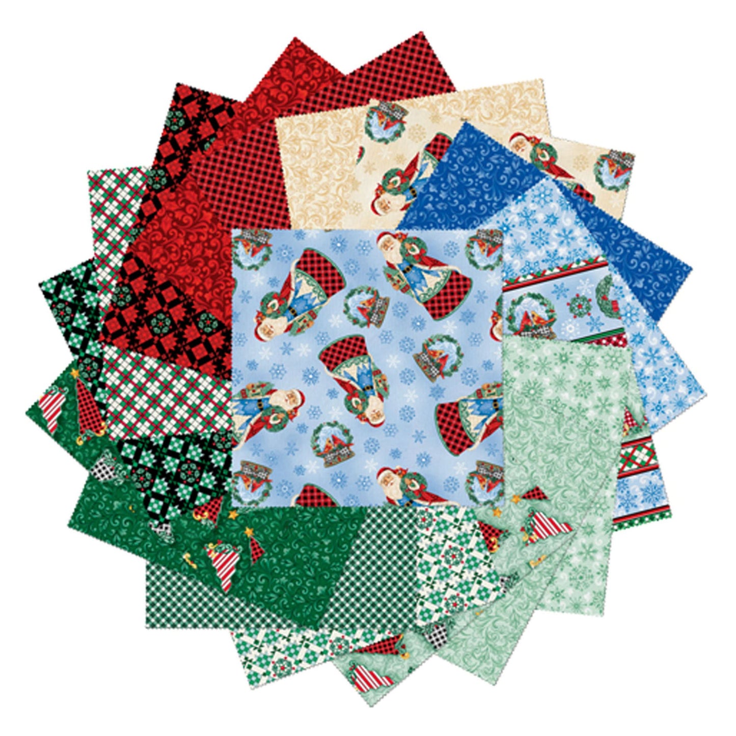 Highland Glen 10" Precut Fabric Squares | Benartex 42 Piece Christmas Quilting Cotton Bundle