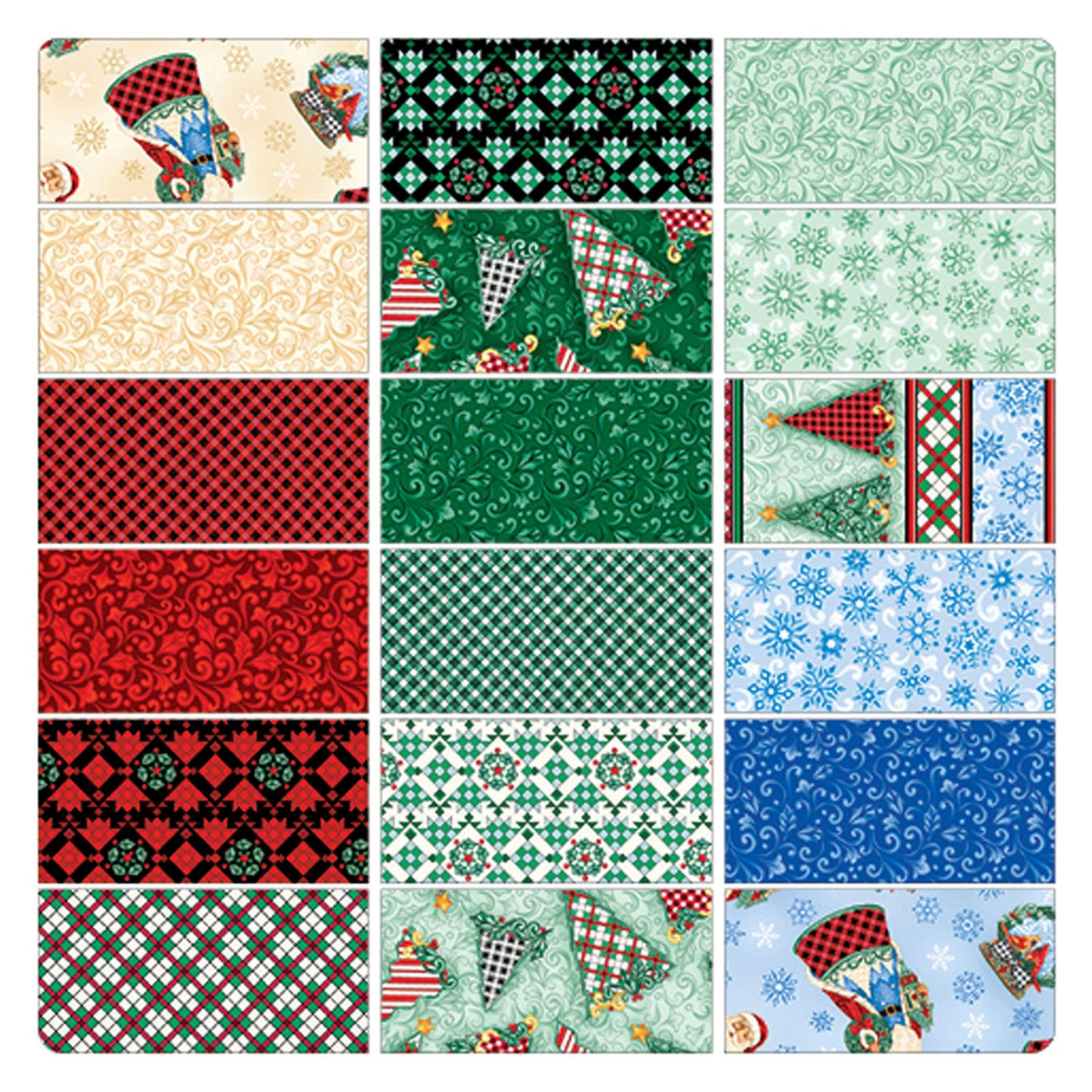 Highland Glen 10" Precut Fabric Squares | Benartex 42 Piece Christmas Quilting Cotton Bundle