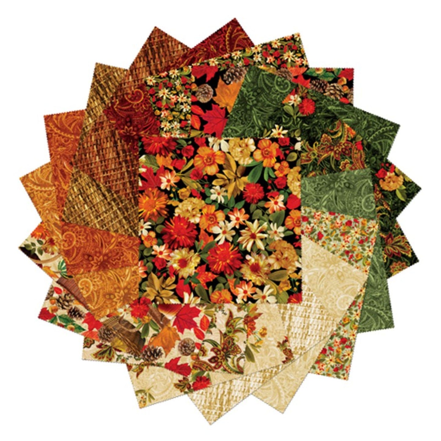 Harvest Beauty 10 Inch Precut Fabric Squares | Benartex Autumn Layer Cake Bundle