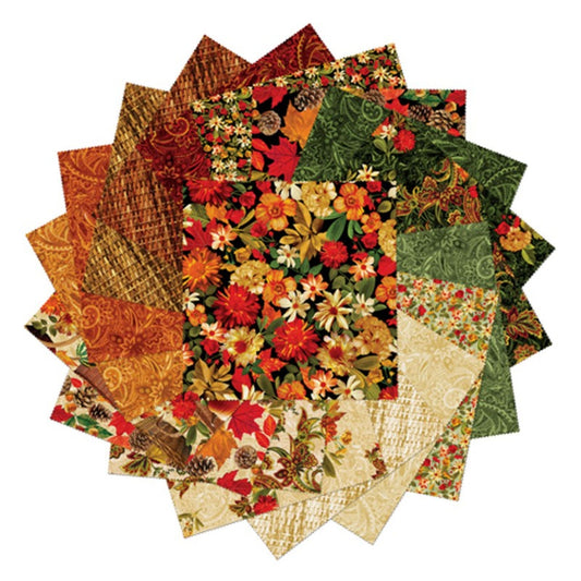 Harvest Beauty 10 Inch Precut Fabric Squares | Benartex Autumn Layer Cake Bundle