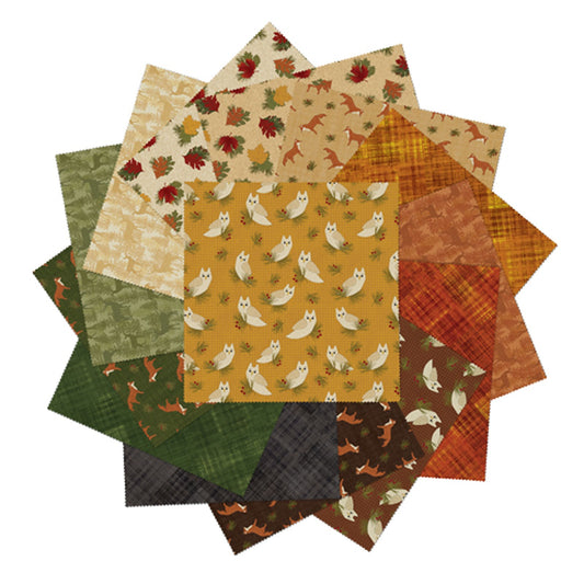 Benartex A Walk In The Woods 10” Fabric Squares Layer Cake Pack – Woodland Precut Quilt Fabric Bundle
