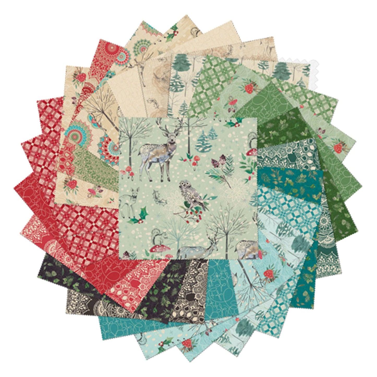 Winter Haven 10 Inch Precut Fabric Squares | Benartex Woodland Layer Cake Bundle