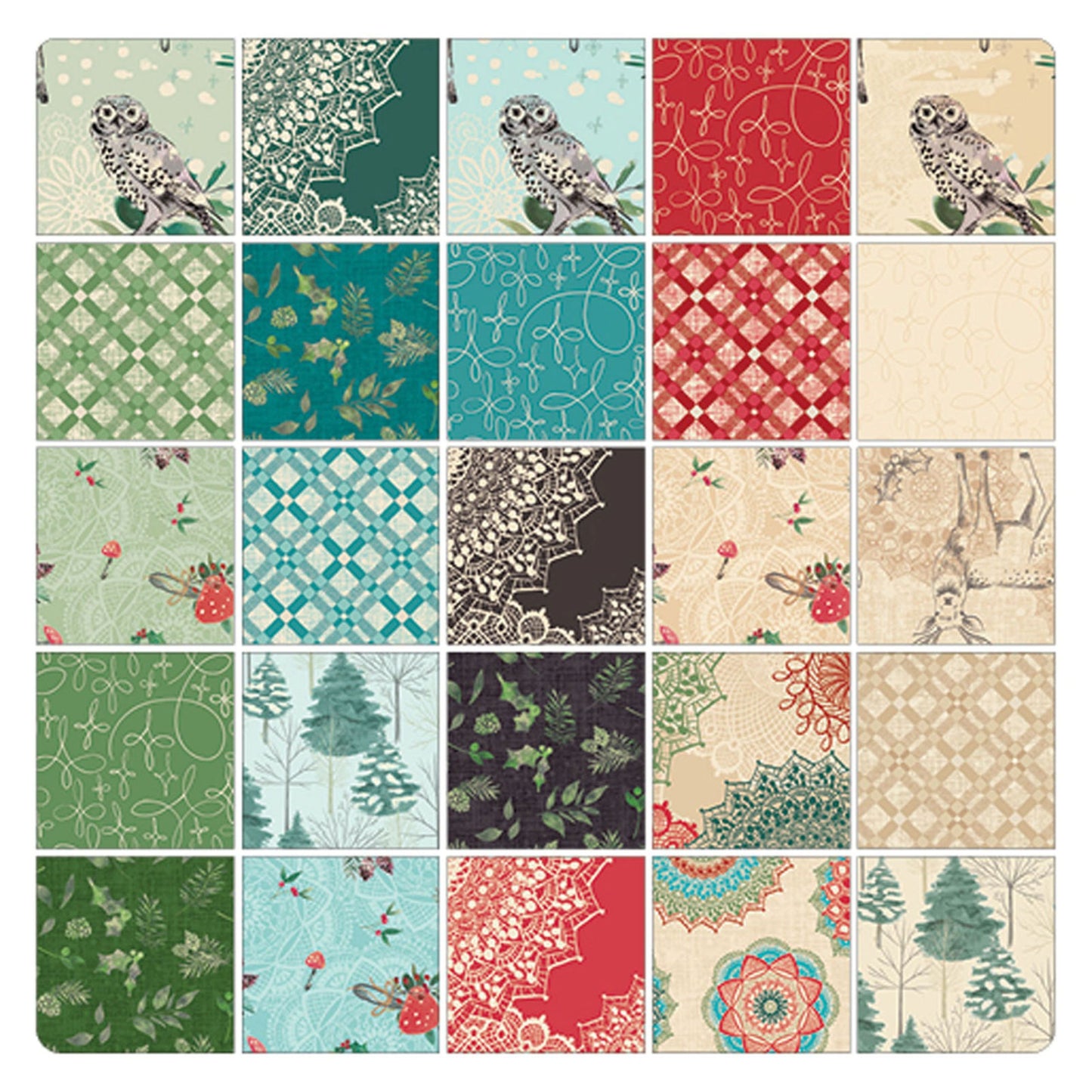 Winter Haven 10 Inch Precut Fabric Squares | Benartex Woodland Layer Cake Bundle