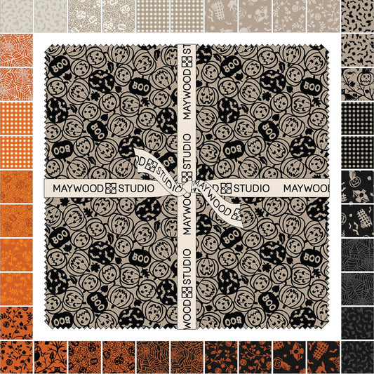 Pumpkin Grove 10 Inch Precut Fabric Squares | Maywood Studios Halloween Layer Cake