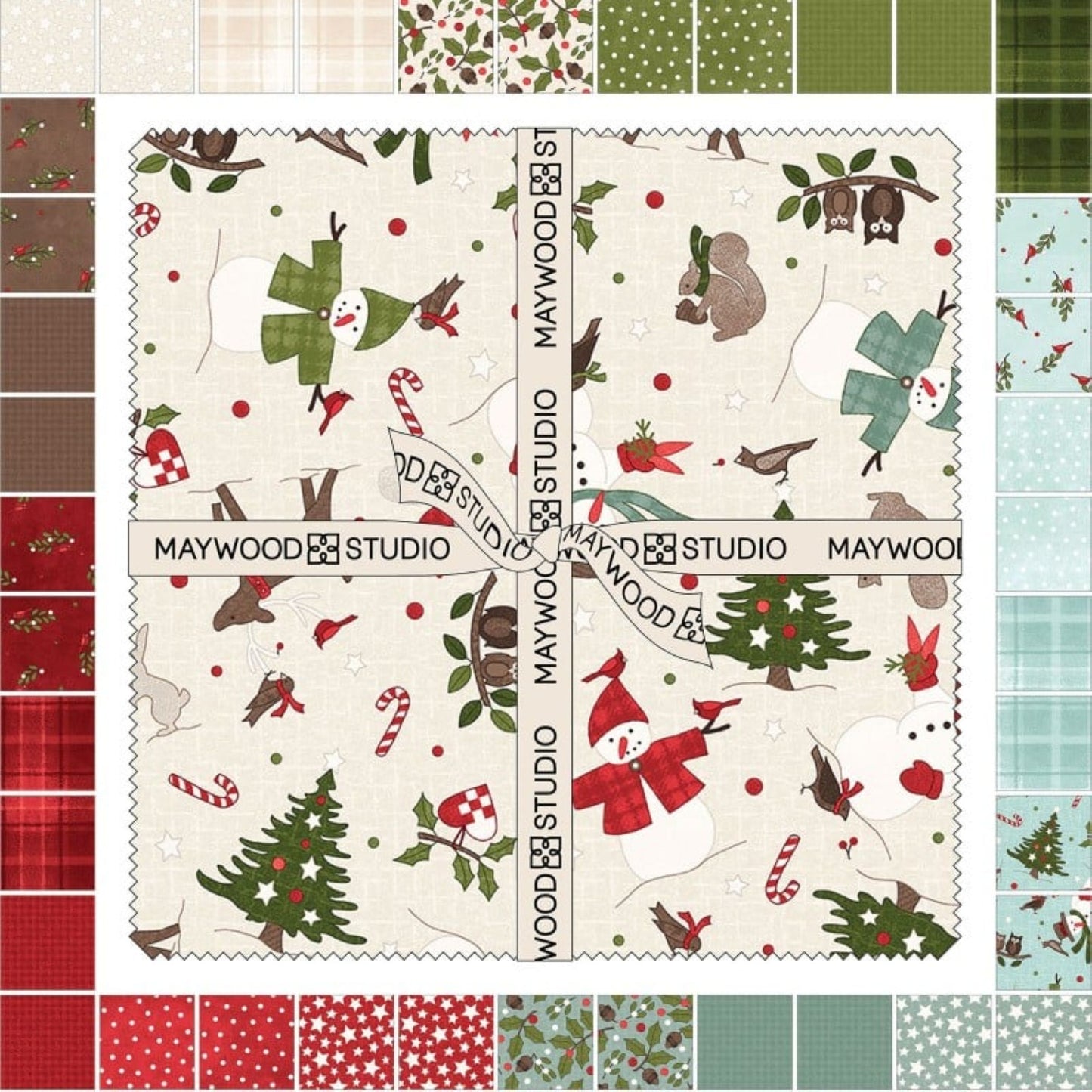 Snowtop Mountain Flannel 10" Squares | Maywood Studio Christmas Layer Cake Fabric Pack