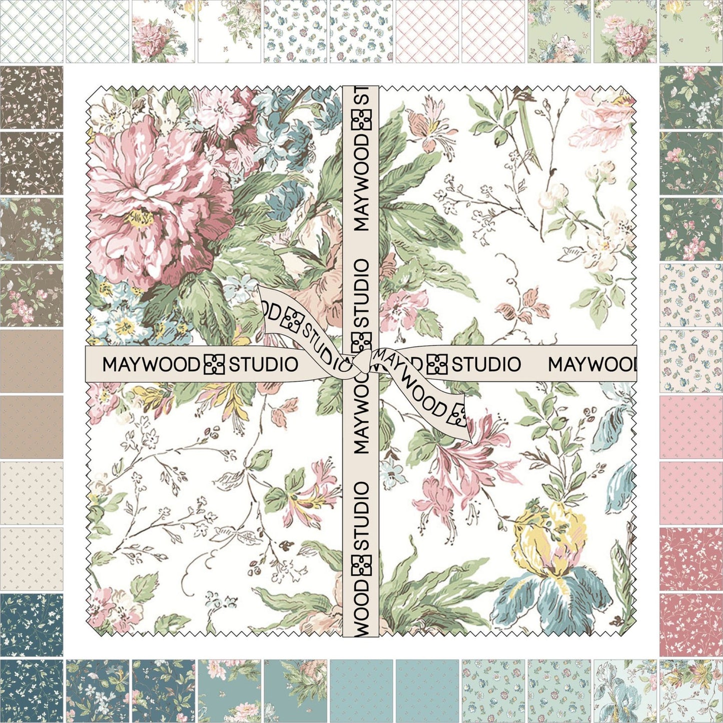 Maywood Studio Terrace Blooms 10" Squares – 42 Piece Precut Fabric