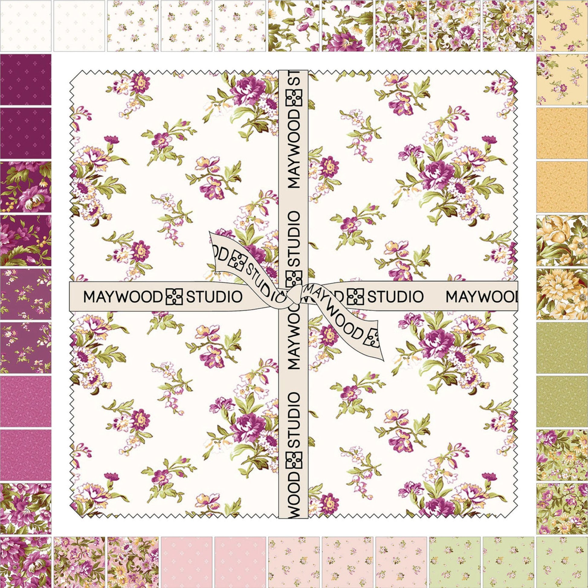 High-quality Cotton Squares from Maywood Studios showcasing vibrant textile patterns for quilting and crafts