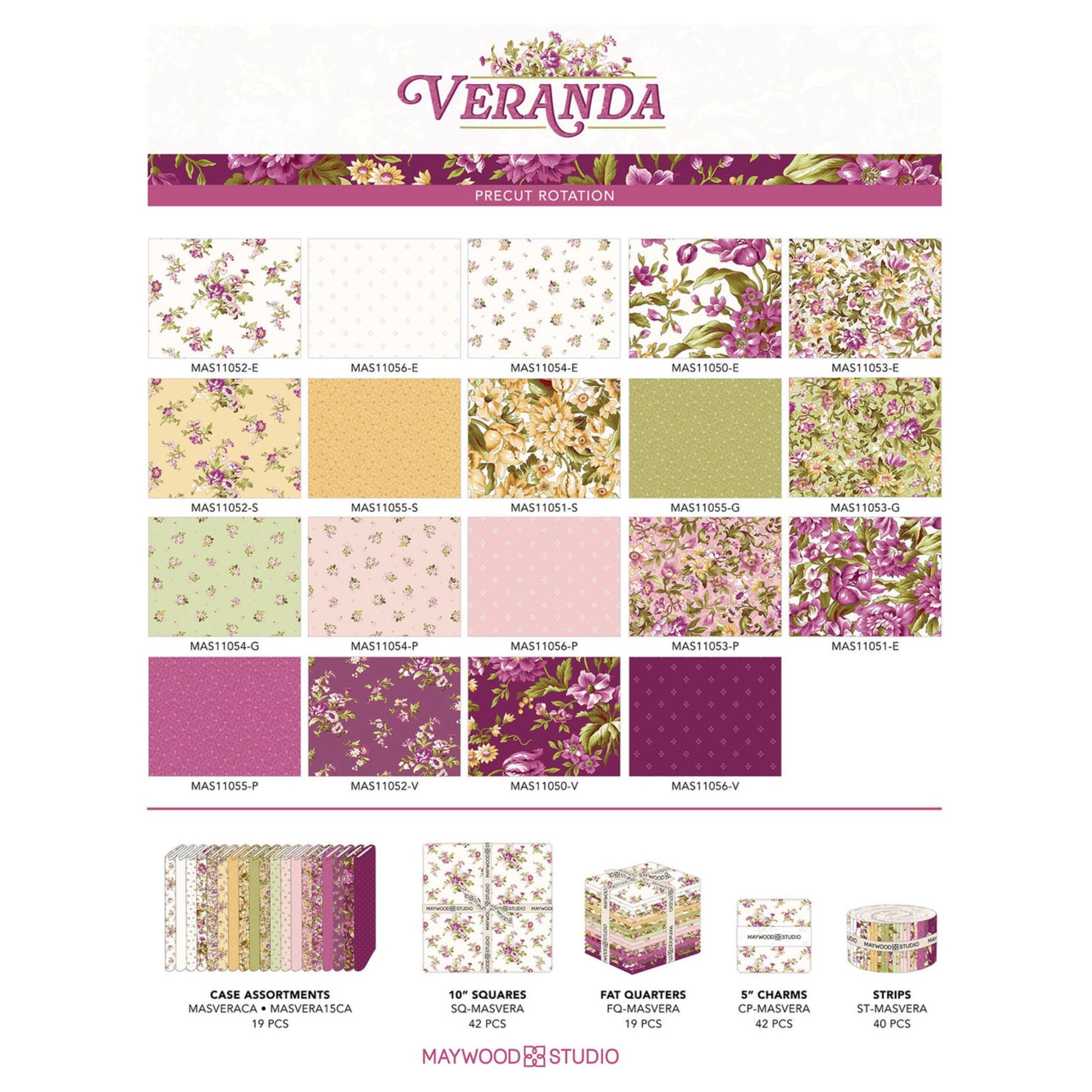 High-quality Cotton Squares from Maywood Studios showcasing vibrant textile patterns for quilting and crafts
