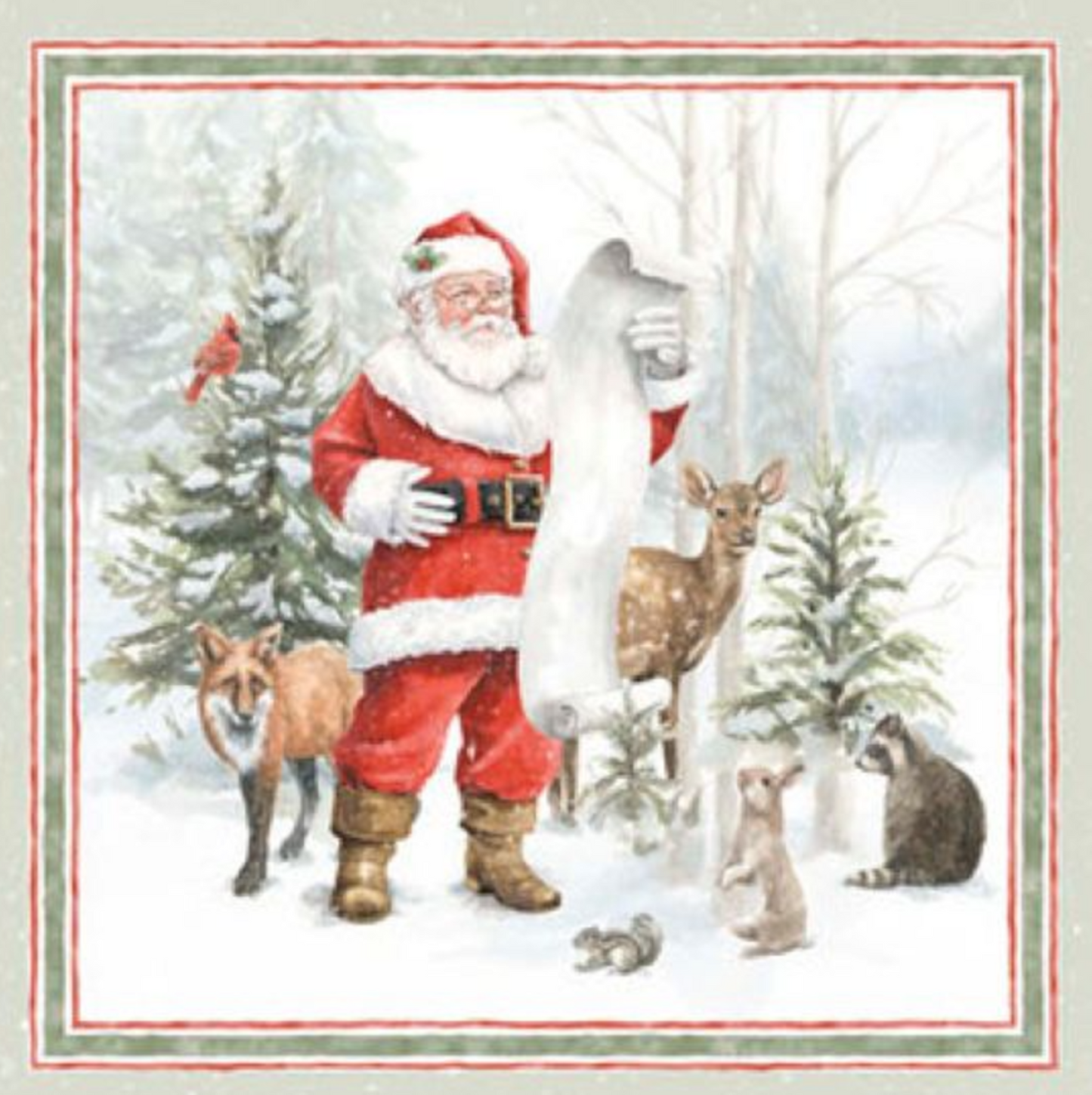 P&B Textiles Woodland Whispers Santa's Woodland Wonder 24" Fabric Panel