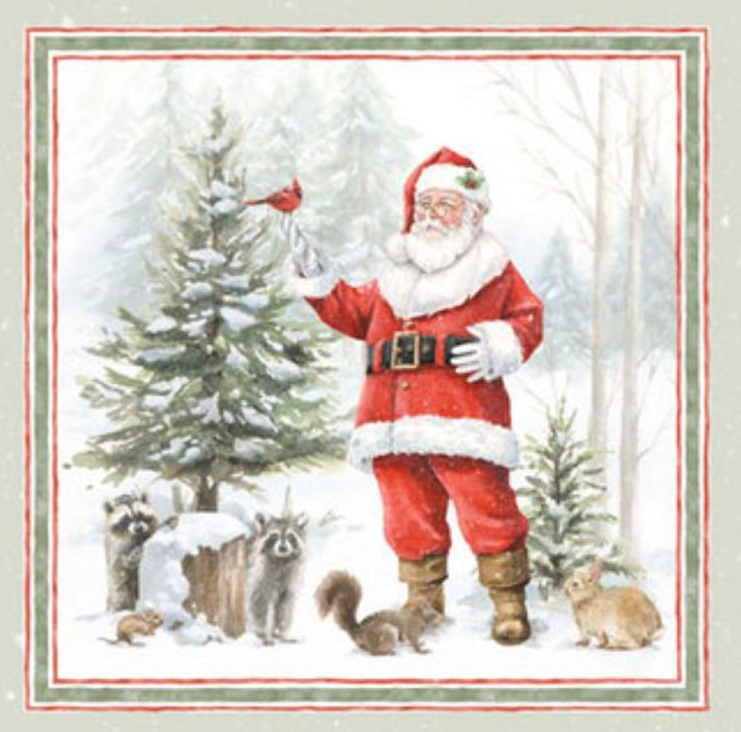 P&B Textiles Woodland Whispers Santa's Woodland Wonder 24" Fabric Panel