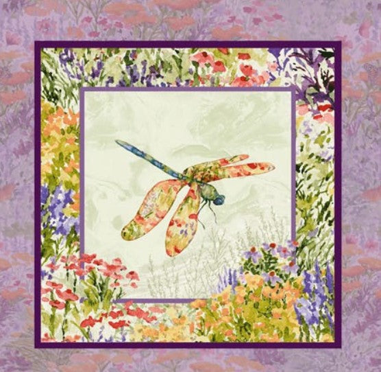 Dragonfly Dance Fabric by Henry Glass – Nature-Inspired Dragonflies & Wildflowers Quilt Blocks | 100% Cotton