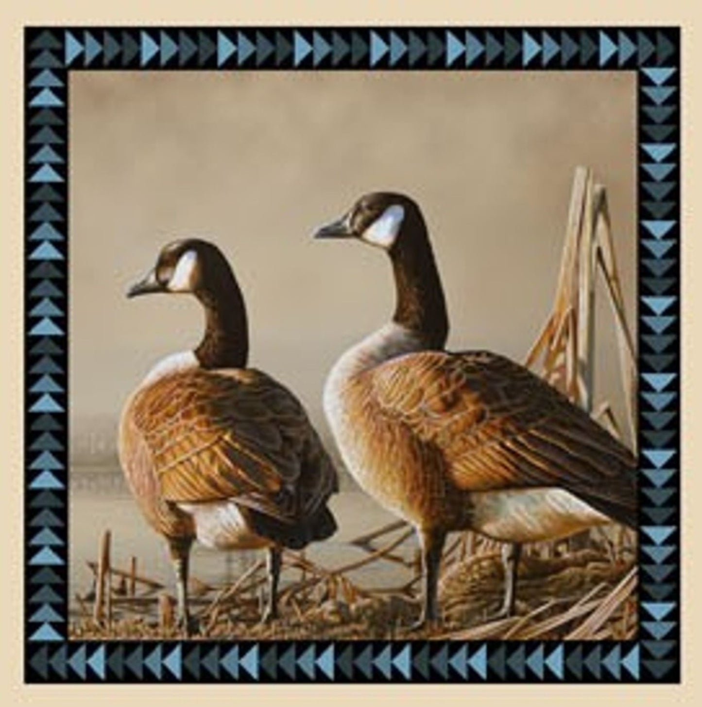 Wings Goose Quilt Block Panel Fabric | Wildlife Cotton Quilt Panel