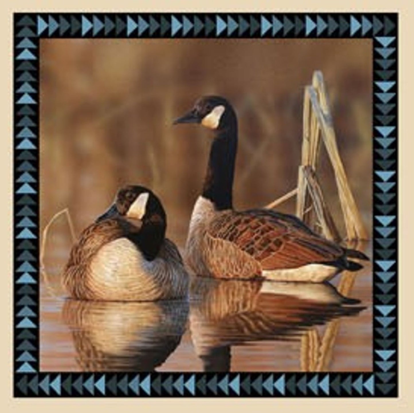 Wings Goose Quilt Block Panel Fabric | Wildlife Cotton Quilt Panel