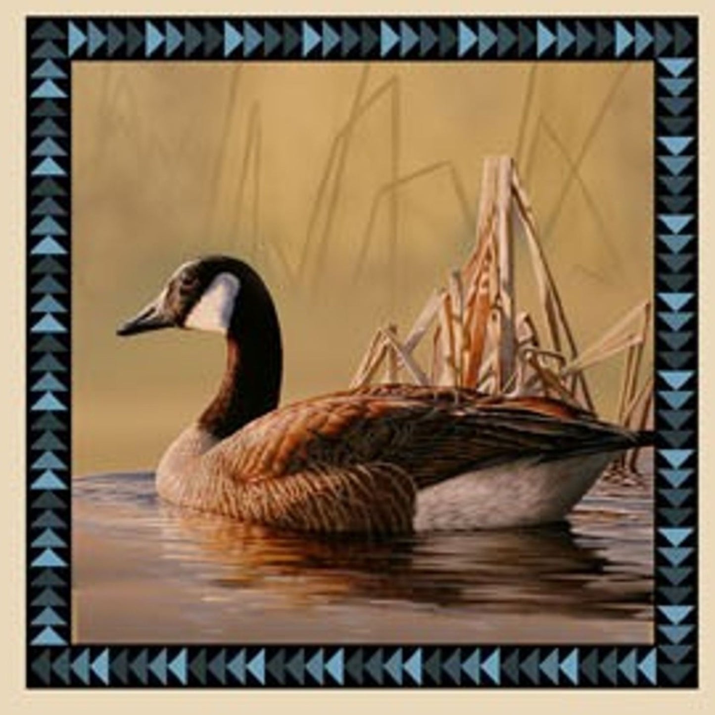 Wings Goose Quilt Block Panel Fabric | Wildlife Cotton Quilt Panel