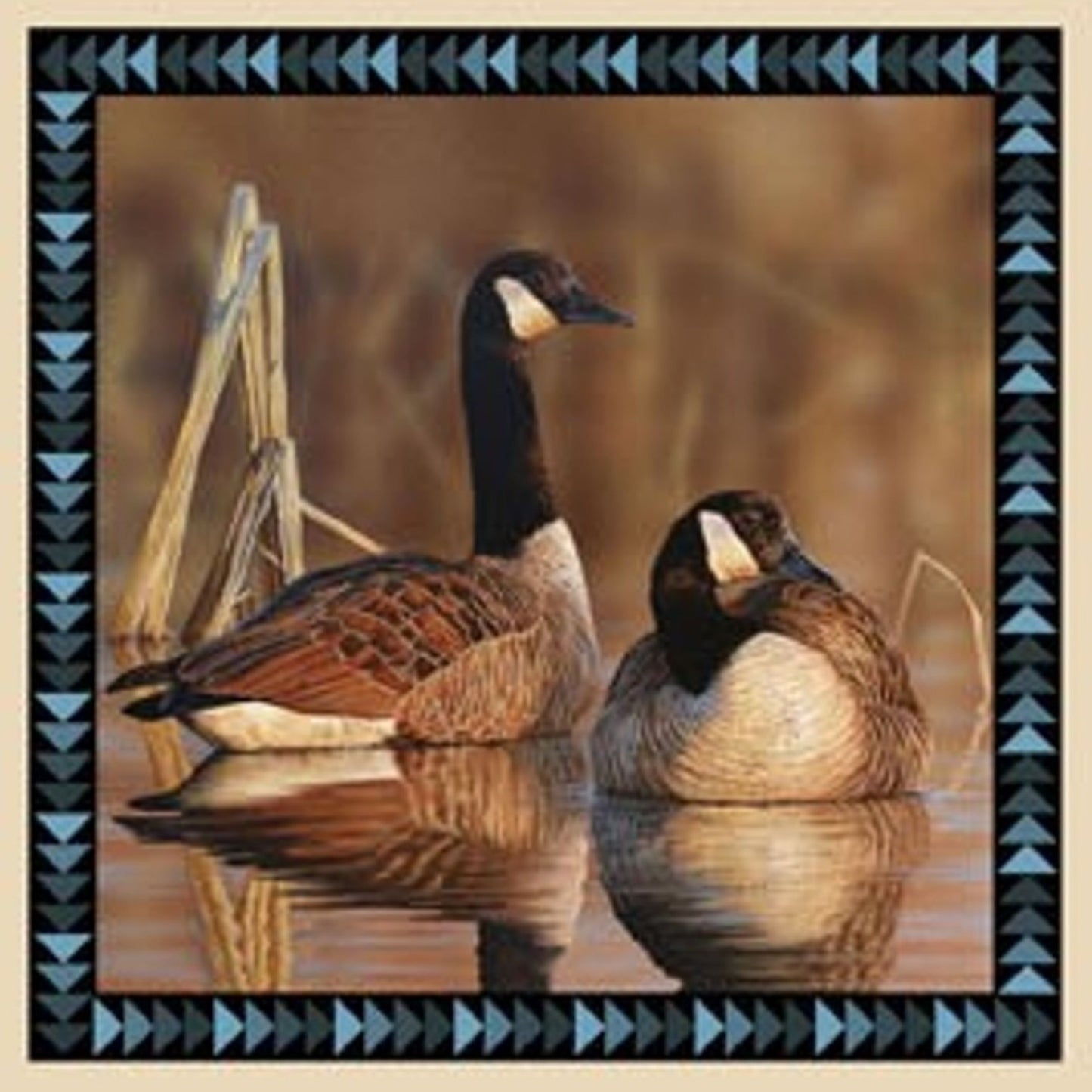 Wings Goose Quilt Block Panel Fabric | Wildlife Cotton Quilt Panel