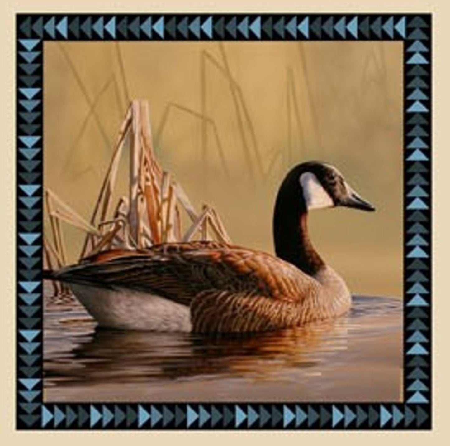 Wings Goose Quilt Block Panel Fabric | Wildlife Cotton Quilt Panel